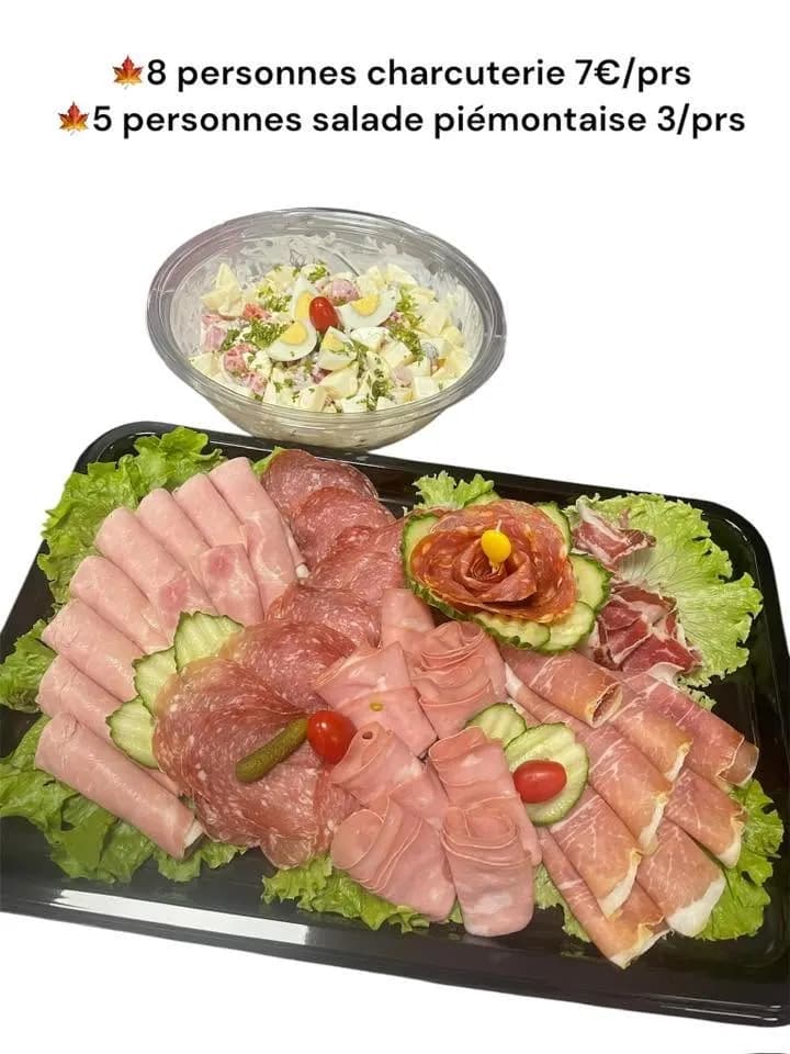 Plateau charcuterie et saladier