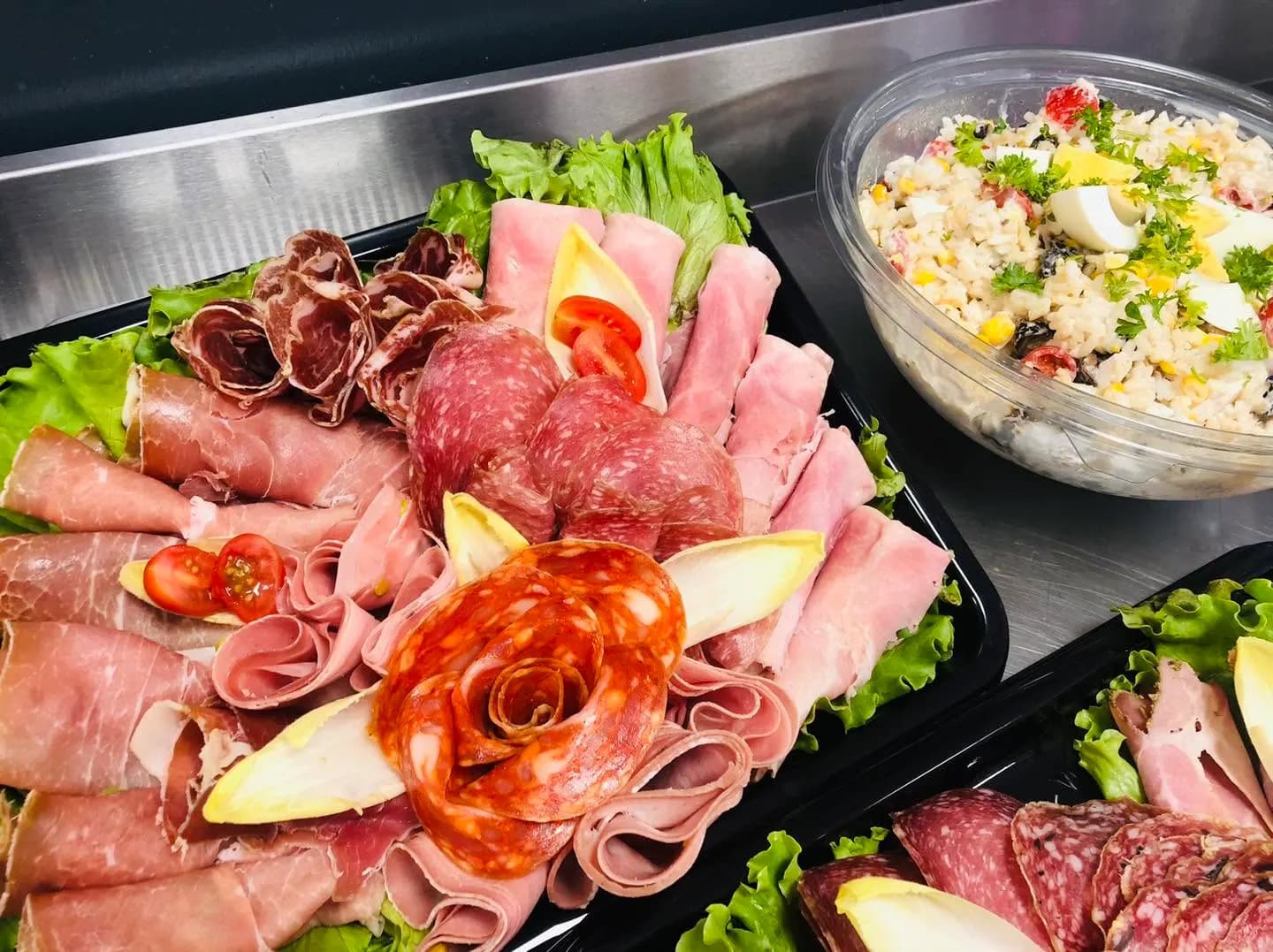 Plateau charcuterie et salade de riz