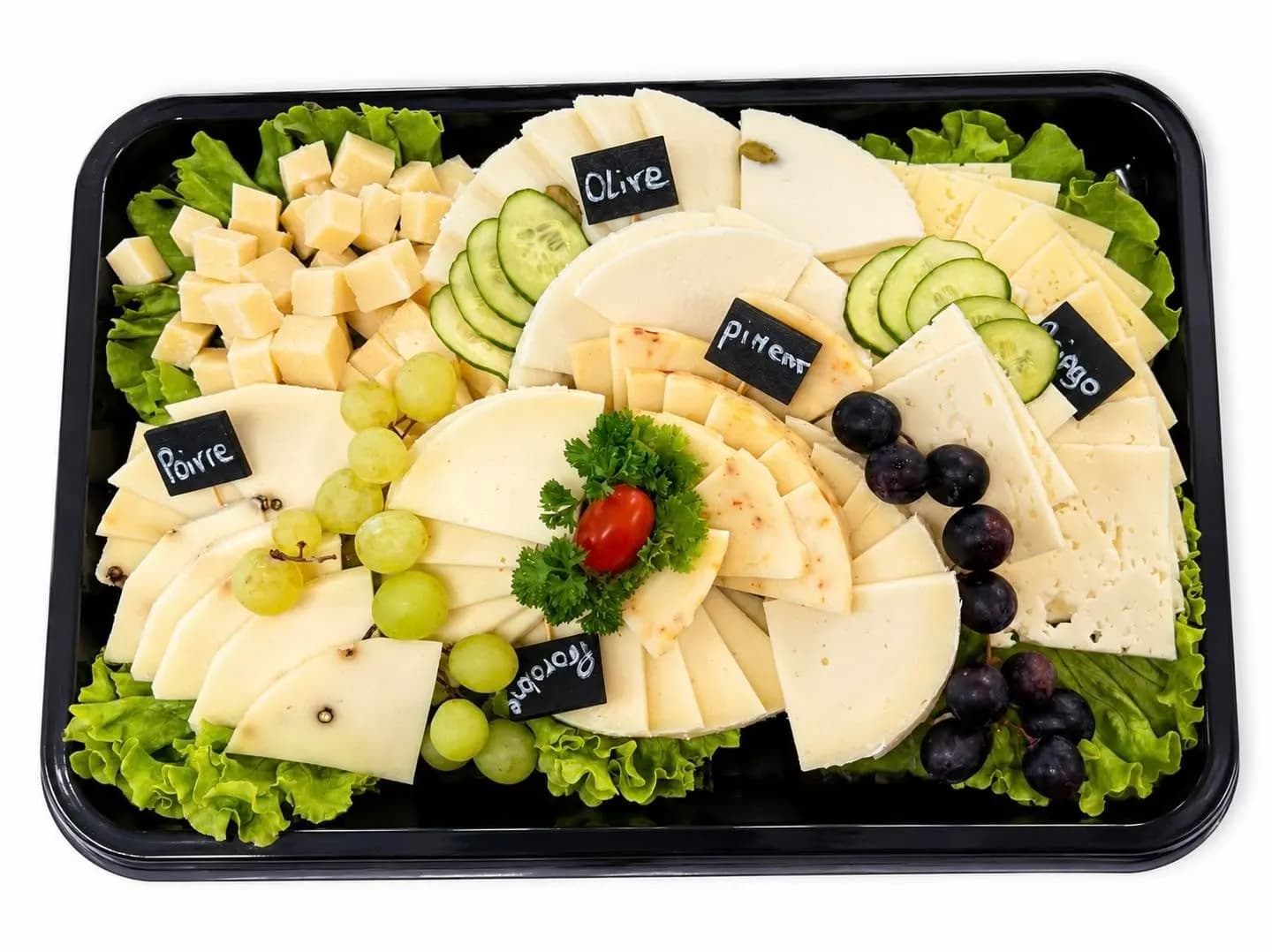 Plateau fromages : olive, poivre, piment
